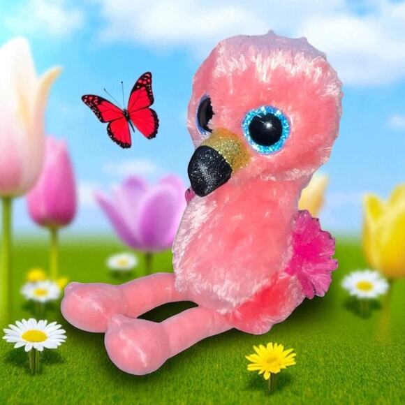 Ty Beanie Boos Plush Flamingo Gilda Bird Stuffed Animal Nursery Shower Decor 10" - Picture 1 of 11